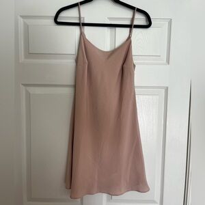 Lulu's blush pink slip dress with scooped back